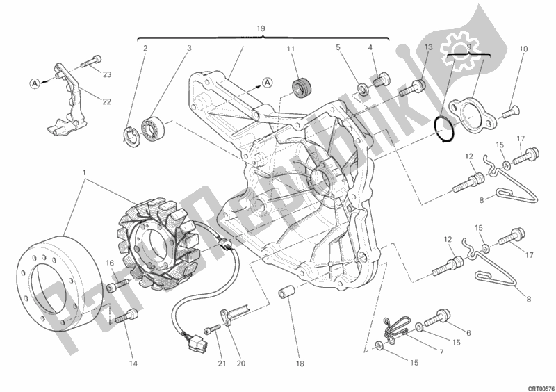 Alle onderdelen voor de Generator Deksel van de Ducati Hypermotard 1100 EVO 2012